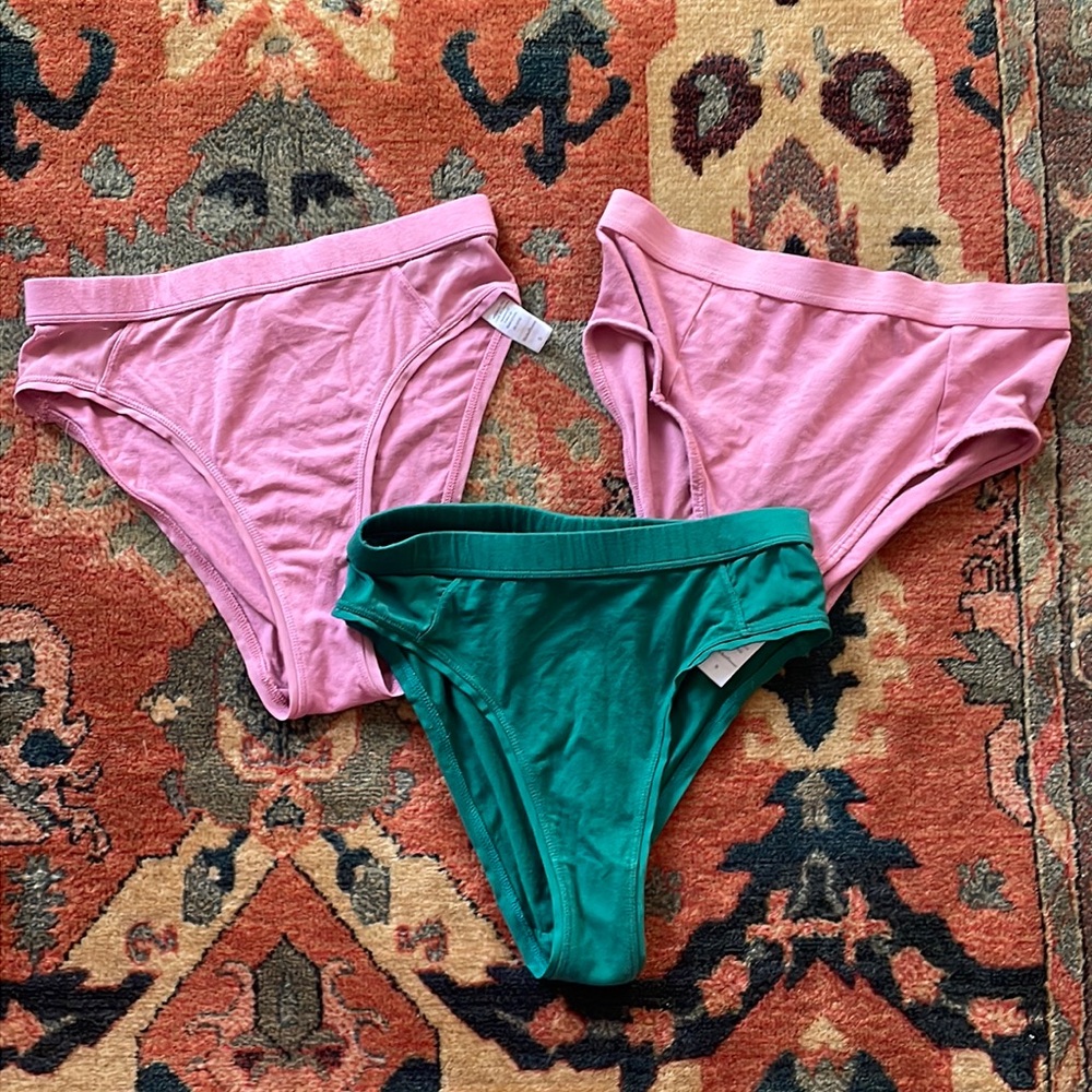3 Set Richer Poorer Underwear Panties Size S Pink and Green Cotton Blend